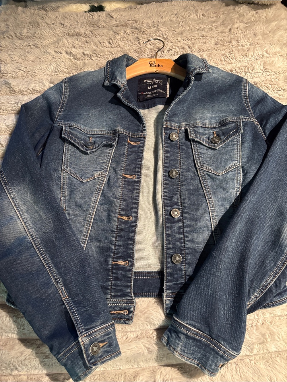 Silver Jeans Womens Blue Denim Jacket